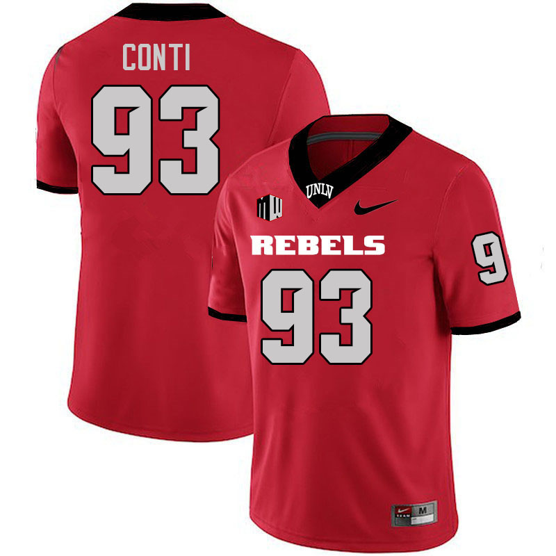 Men #93 Lucas Conti UNLV Rebels College Football Jerseys Stitched-Scarlet
